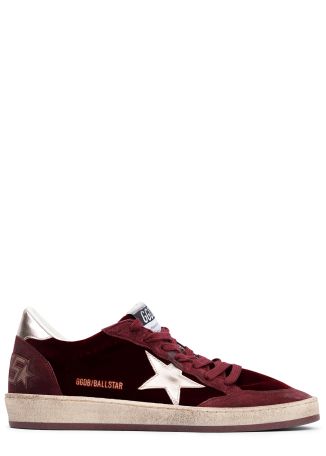 Ball star metallic-detail velvet sneakers