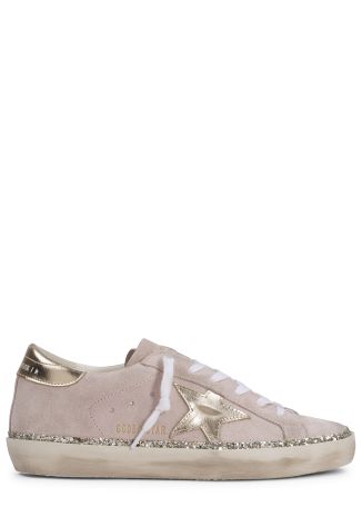 Super-star metallic-detail suede sneakers