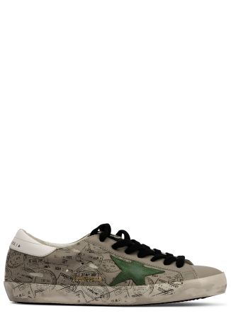 Super-star stamp-print leather sneakers