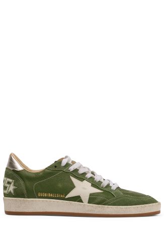 Ball star panelled leather and suede sneakers
