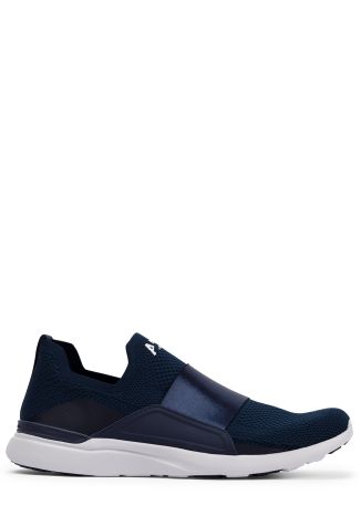 Techloom bliss navy mesh stretch-knit sneakers