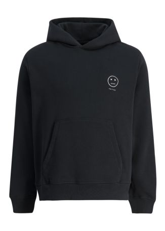 Sour face black hooded cotton-blend sweatshirt