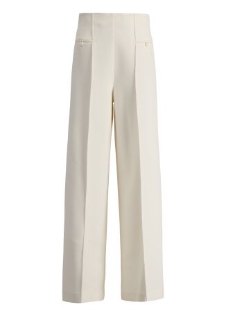 Amura off-white wide-leg crepe trousers