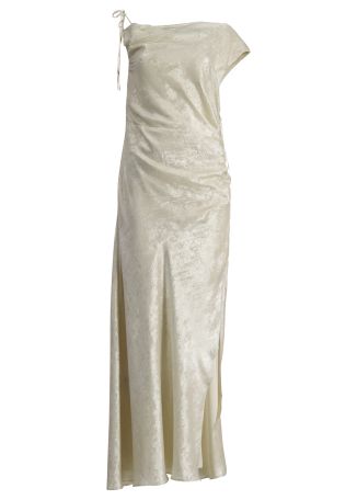 Calder ivory gathered cotton-blend maxi dress