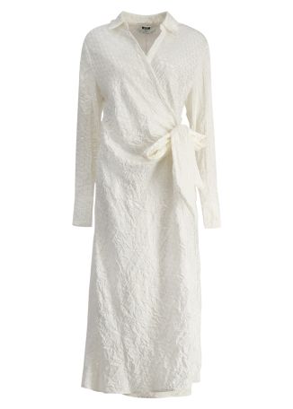 White jacquard maxi dress