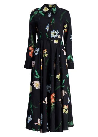 Zara floral-print cotton midi dress