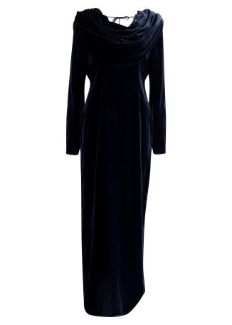 Blue draped silk-blend maxi dress