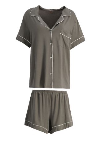 Gisele green stretch-modal pyjama set