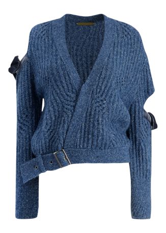 Palmetto bow-embellished wool-blend cardigan