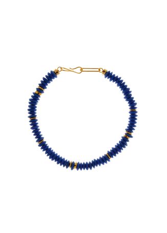 Laguna blue bead-embellished necklace