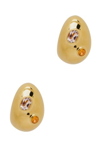 Mini arp gemstone-embellished 24kt gold-plated drop earrings