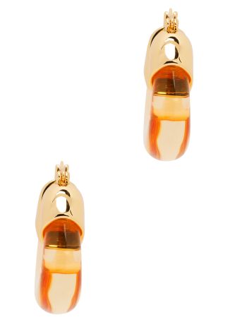 Organic 14kt gold-plated resin hoop earrings