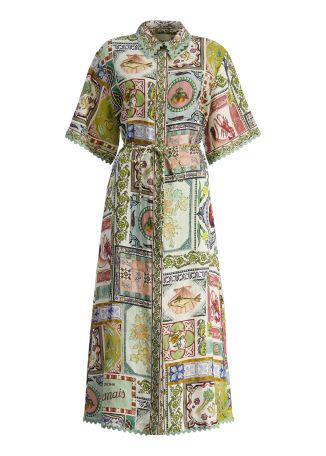 Tommasina printed linen maxi dress 