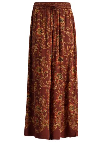 Seraphina floral-print silk trousers