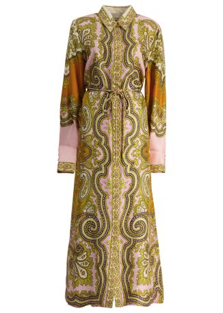 Clemenza printed silk midi dress