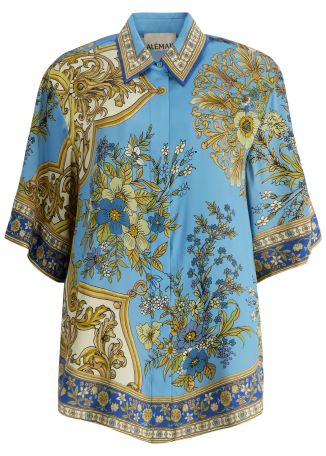 Cassie floral-print silk shirt