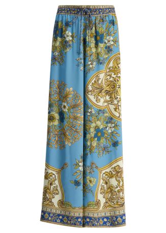 Cassie floral-print silk trousers