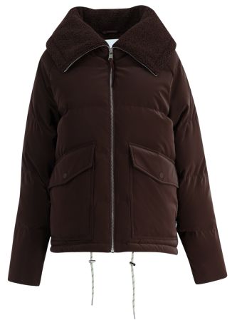 Roseville brown puffer faux leather jacket