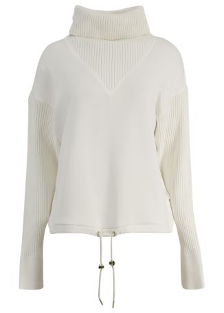 Hannah ivory rib-detail sweatshirt