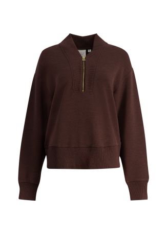 Sally brown panelled stretch-jersey sweatshirt