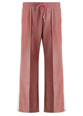 Galaxia loretta pink straight-leg lurex track pants