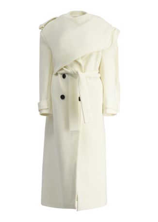 Eos ivory belted trench coat