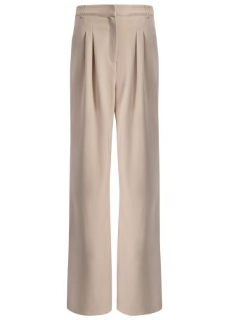 Lumi beige straight-leg stretch-jersey trousers