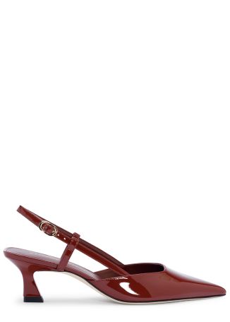 Vinnie 50 burgundy leather slingback pumps