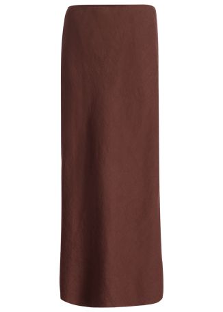 Saagneta brown linen midi skirt