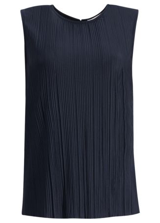 Sauma o-n navy pleated stretch-jersey top