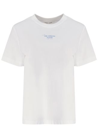 Sacamino white printed cotton t-shirt