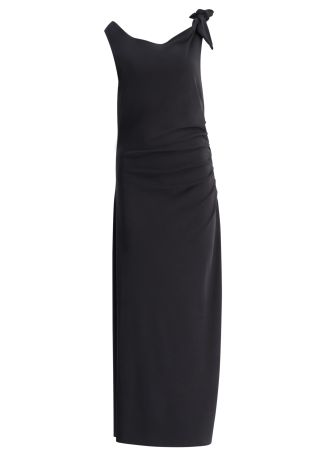 Sasus black draped stretch-jersey maxi dress