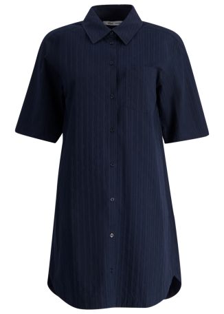 Satina navy striped cotton mini dress