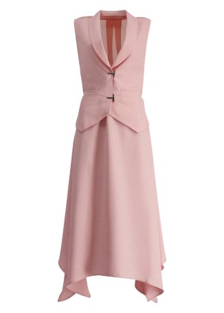 Pink layered midi dress