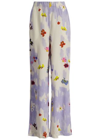 Floral-print trousers