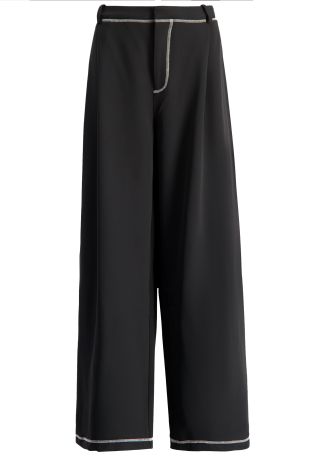 Black wide-leg trousers