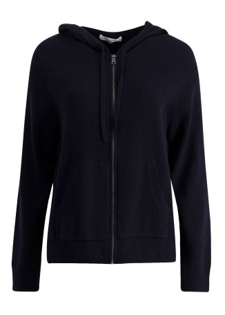 Navy hooded cashmere sweatshirt