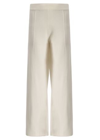 Nude wide-leg wool-blend track pants
