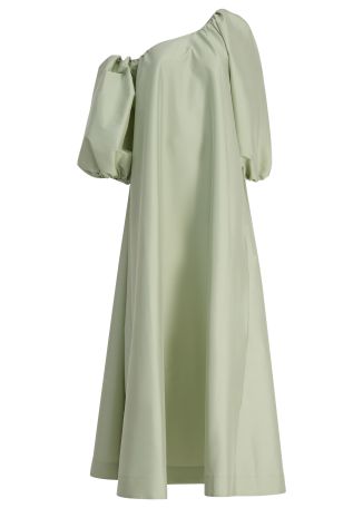Nathalie green off-the-shoulder taffeta maxi dress