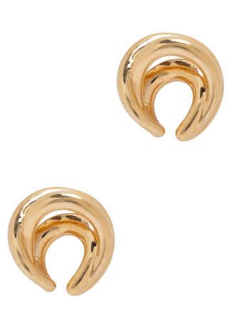 Triptych layered 18kt gold-plated ear cuff