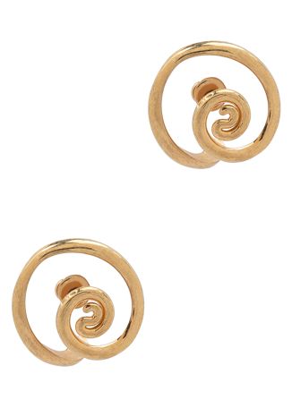 Vortice huggies spiral 18kt gold-plated stud earrings