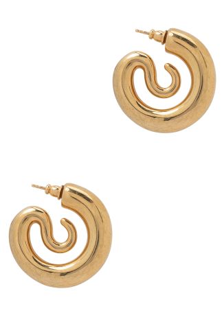 Serpent spiral 18kt gold-plated hoop earrings