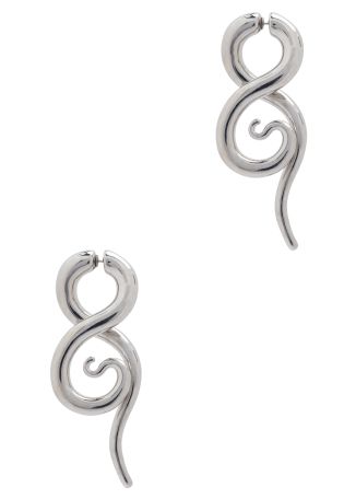 Boa silver sculpted drop earrings