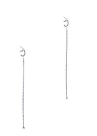 Diamanti pendulum silver crystal-embellished drop earrings