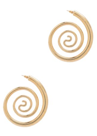 Spiral serpent 18kt gold-plated hoop earrings
