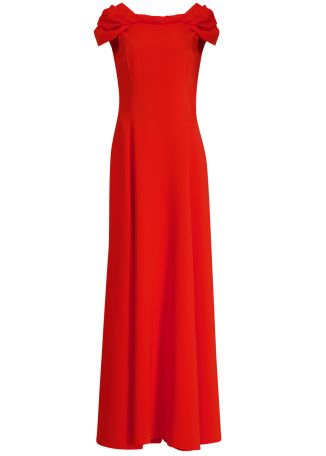 Orange twist-detail cady gown