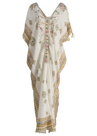 Ottoman dynasty printed linen kaftan