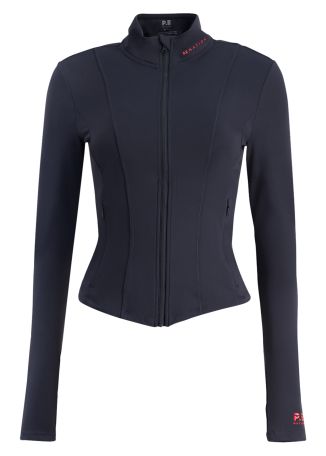 Breakthrough navy logo stretch-jersey jacket