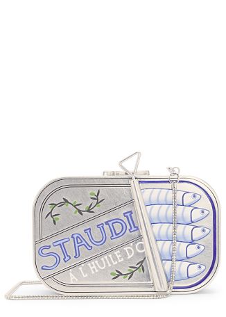 Staudines printed tin clutch