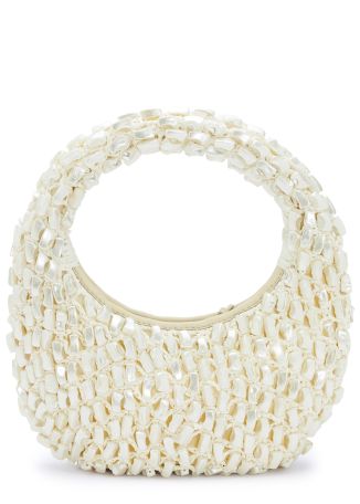 Reef ivory pearl-embellished top handle bag